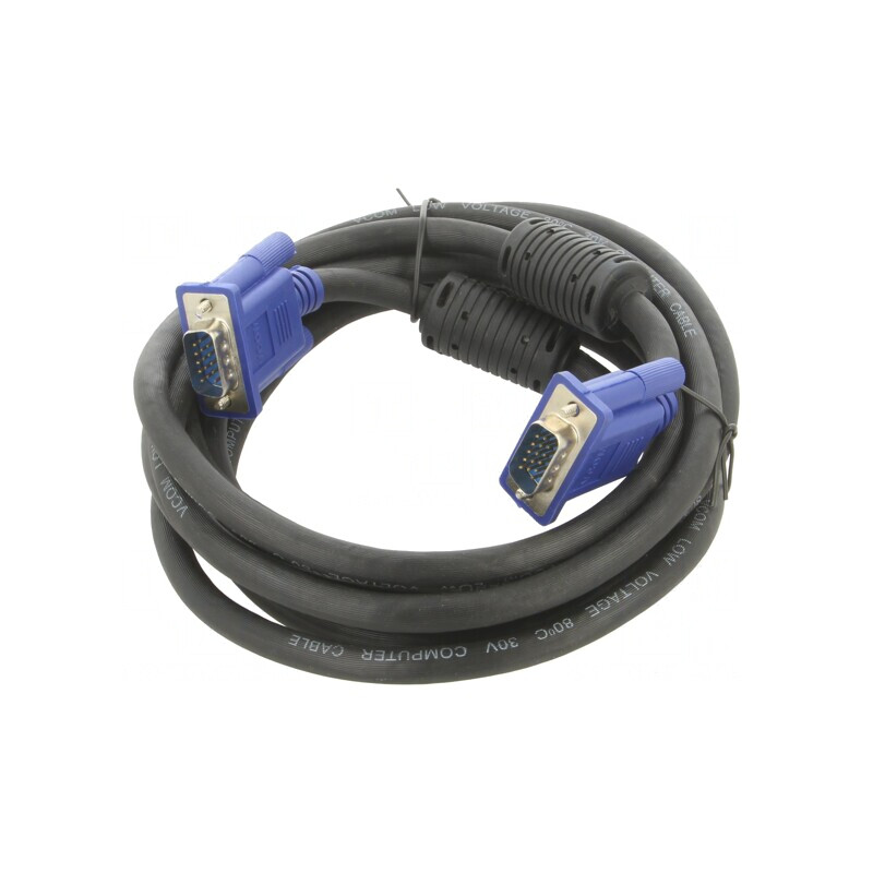 Cablu D-Sub 15 pin HD Negru 3m | Electronic-mag.ro | Componente Electronice
