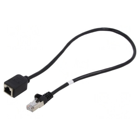 Prelungitor RJ45 0,5m Negru F/UTP Cat5e | Electronic-mag.ro | Componente Electronice