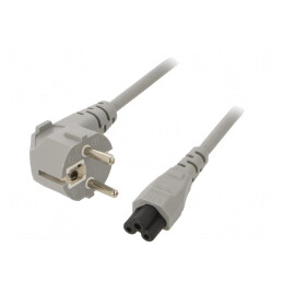 Cablu Alimentare 3x0,75mm2 cu Ștecăr Unghiular CEE 7/7 și Conector IEC C5 | Electronic-mag.ro | Componente Electronice