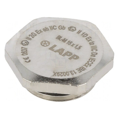 Capac de Protecție Alamă 20mm IP68 M16 1.5 Nichelat | Electronic-mag.ro | Componente Electronice