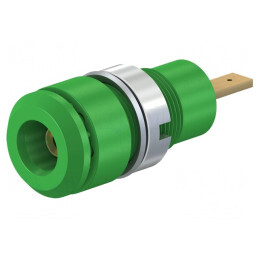 Soclu Banană 2mm 10A Verde Panou Izolat | Electronic-mag.ro | Componente Electronice