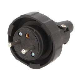 Mufă Alimentare AC 2P 250V 16A Neagră | Electronic-mag.ro | Componente Electronice