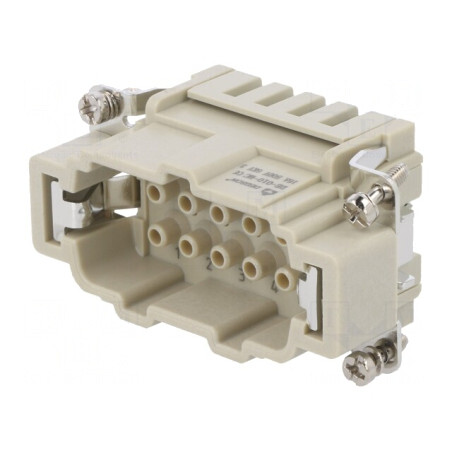 Conector HDC Inserturi Contact Tată 10PE 16A | Electronic-mag.ro | Componente Electronice