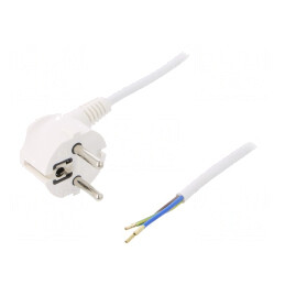 Cablu Electric Alb 3x1mm2 1m 16A 250V | Electronic-mag.ro | Componente Electronice