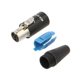 Mufă XLR mini 4 pini mamă aurită pentru cablu | Electronic-mag.ro | Componente Electronice