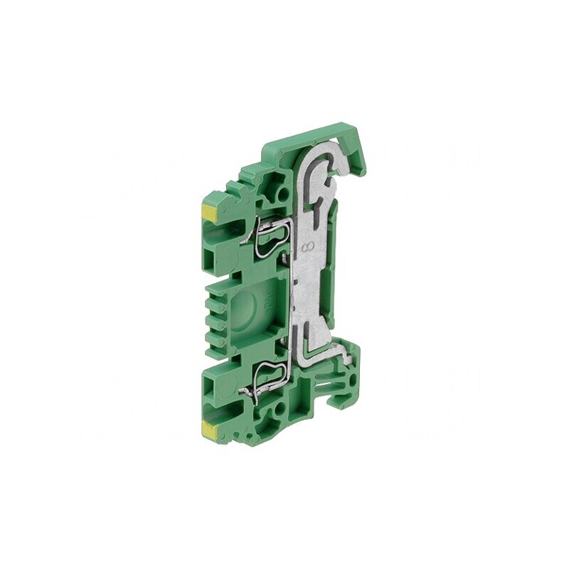 Conector Șine 1,5mm2 2 Borne Galben-Verde | Electronic-mag.ro | Componente Electronice
