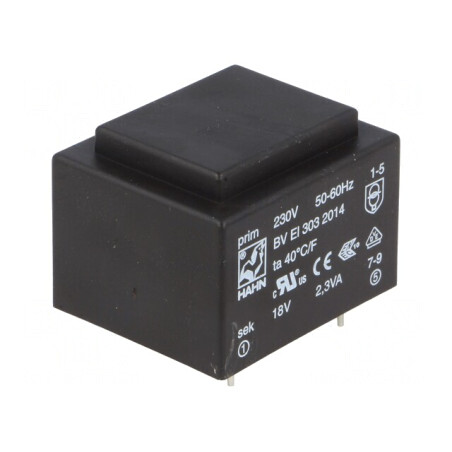 Transformator încapsulat 2,3VA 230VAC 18V PCB | Electronic-mag.ro | Componente Electronice