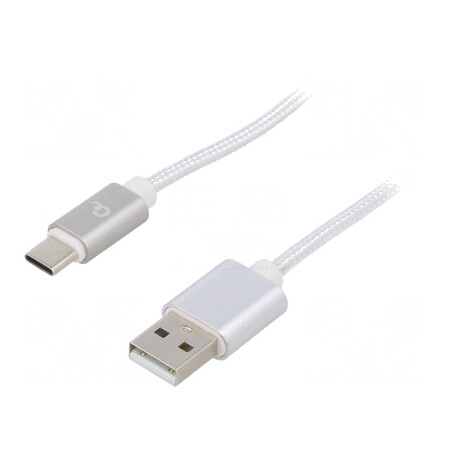 Cablu USB 2.0 A la C Aurit 1,8m Argintiu | Electronic-mag.ro | Componente Electronice