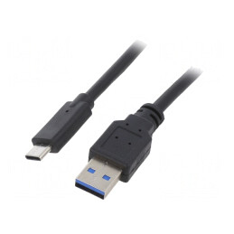Cablu USB 3.0 USB A la USB C 1m Negru Aurit | Electronic-mag.ro | Componente Electronice