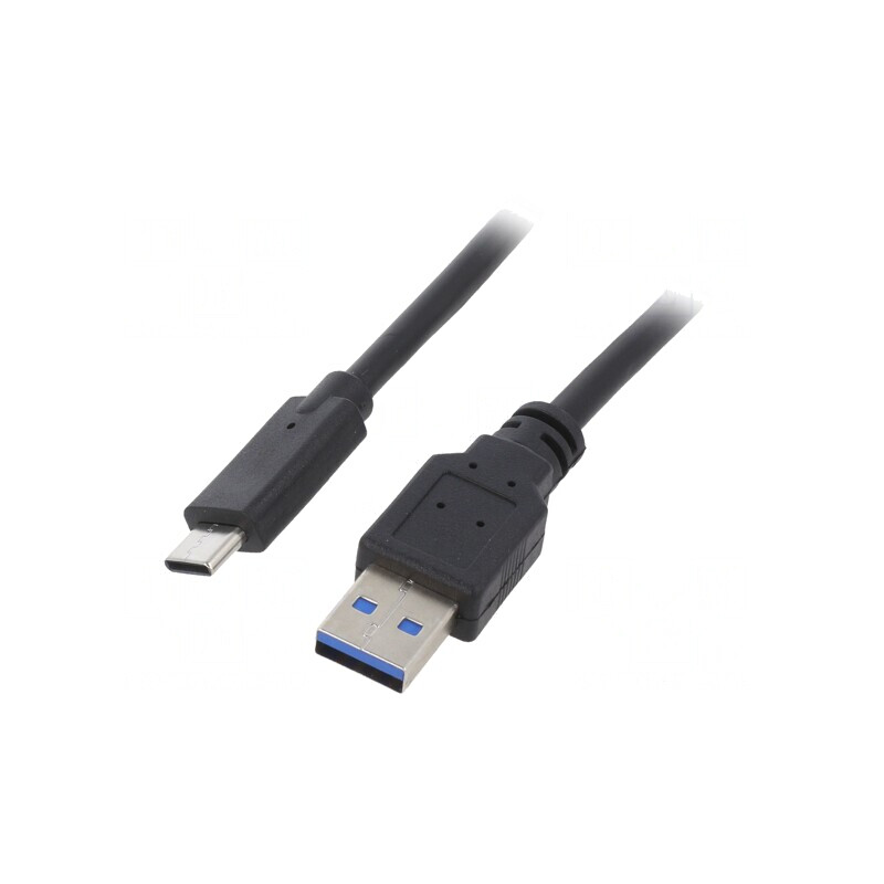 Cablu USB 3.0 USB A la USB C 1m Negru Aurit | Electronic-mag.ro | Componente Electronice