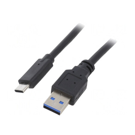 Cablu USB 3.0 USB A la USB C 1m Negru Aurit | Electronic-mag.ro | Componente Electronice
