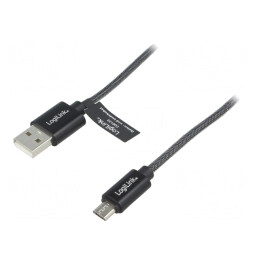 Cablu USB A la Micro USB 1m Gri | Electronic-mag.ro | Componente Electronice