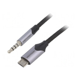 Cablu Audio Jack 3,5mm la USB Micro B 2m Negru | Electronic-mag.ro | Componente Electronice
