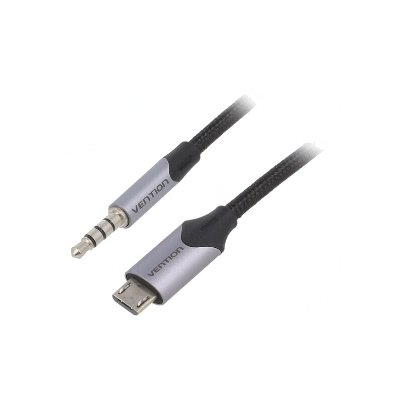 Cablu Audio Jack 3,5mm la USB Micro B 2m Negru | Electronic-mag.ro | Componente Electronice