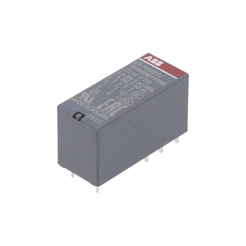 Releu electromagnetic DPDT 48VDC 8A 250VAC PCB | Electronic-mag.ro | Componente Electronice