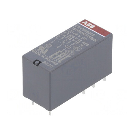 Releu electromagnetic DPDT 48VDC 8A 250VAC PCB | Electronic-mag.ro | Componente Electronice