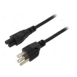 Cablu de Alimentare 3x18AWG IEC C13 la NEMA 5-15 1,8m Negru | Electronic-mag.ro | Componente Electronice