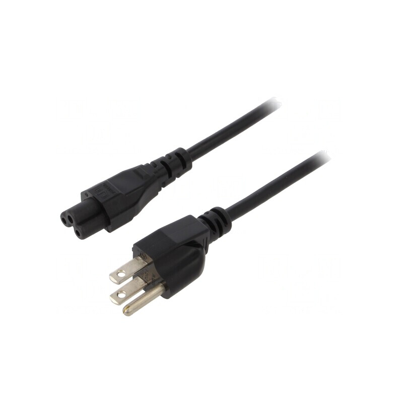Cablu de Alimentare 3x18AWG IEC C13 la NEMA 5-15 1,8m Negru | Electronic-mag.ro | Componente Electronice