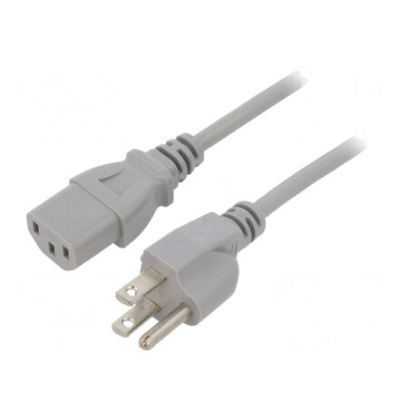 Cablu de Alimentare 3x18AWG IEC C13 la NEMA 1.8m Gri | Electronic-mag.ro | Componente Electronice