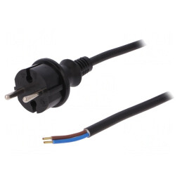 Cablu electric 2x1,5mm2 PVC 3m negru 16A | Electronic-mag.ro | Componente Electronice