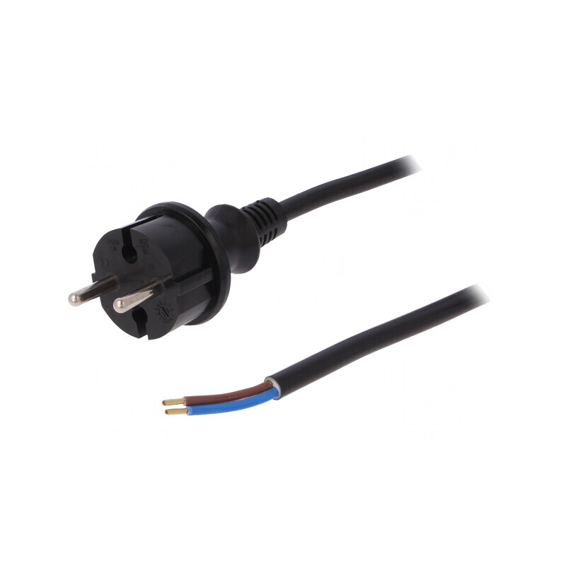 Cablu electric 2x1,5mm2 PVC 3m negru 16A | Electronic-mag.ro | Componente Electronice