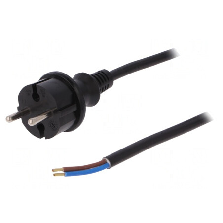 Cablu electric 2x1,5mm2 PVC 3m negru 16A | Electronic-mag.ro | Componente Electronice