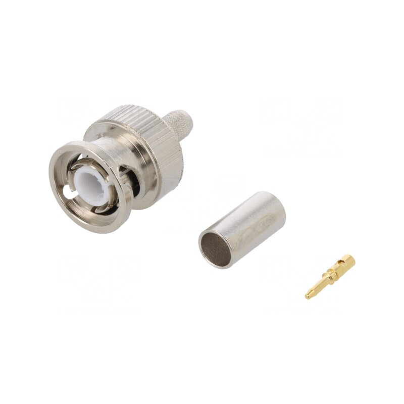 Mufă BNC Tată Drept 50Ω RG58 Crimpat Aurit PTFE | Electronic-mag.ro | Componente Electronice