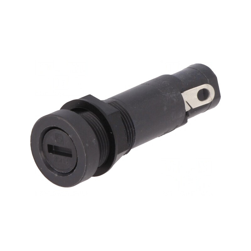 Clemă Siguranțe Cilindrice 10A 250V Neagră | Electronic-mag.ro | Componente Electronice