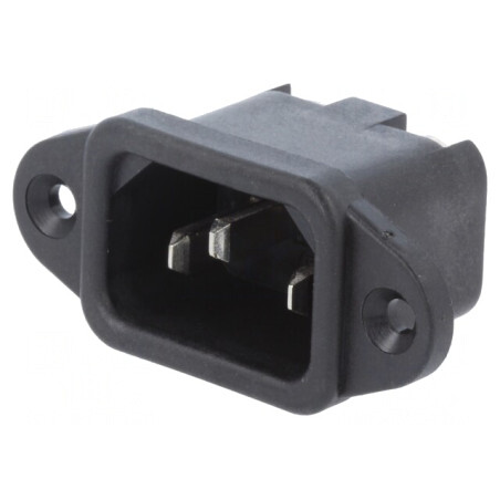 Conector Alimentare AC Soclu Tată 10A 250V IEC 60320 | Electronic-mag.ro | Componente Electronice