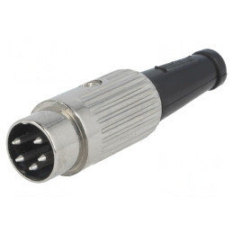 Mufă DIN 5-Pin 240° drept pe cablu 34V | Electronic-mag.ro | Componente Electronice