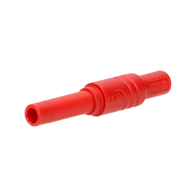 Soclu Banană 4mm 24A 1kVDC Roșu | Electronic-mag.ro | Componente Electronice
