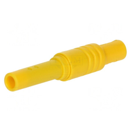 Soclu banană galben 4mm 24A 1kVDC nichelat | Electronic-mag.ro | Componente Electronice