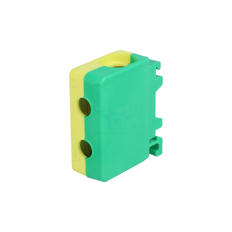 Conector Șine 50mm2 1 Pista 2 Borne Galben-Verde | Electronic-mag.ro | Componente Electronice