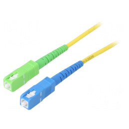 Patch cord fibră optică OS2 SC/APC-SC/UPC 2m galben | Electronic-mag.ro | Componente Electronice