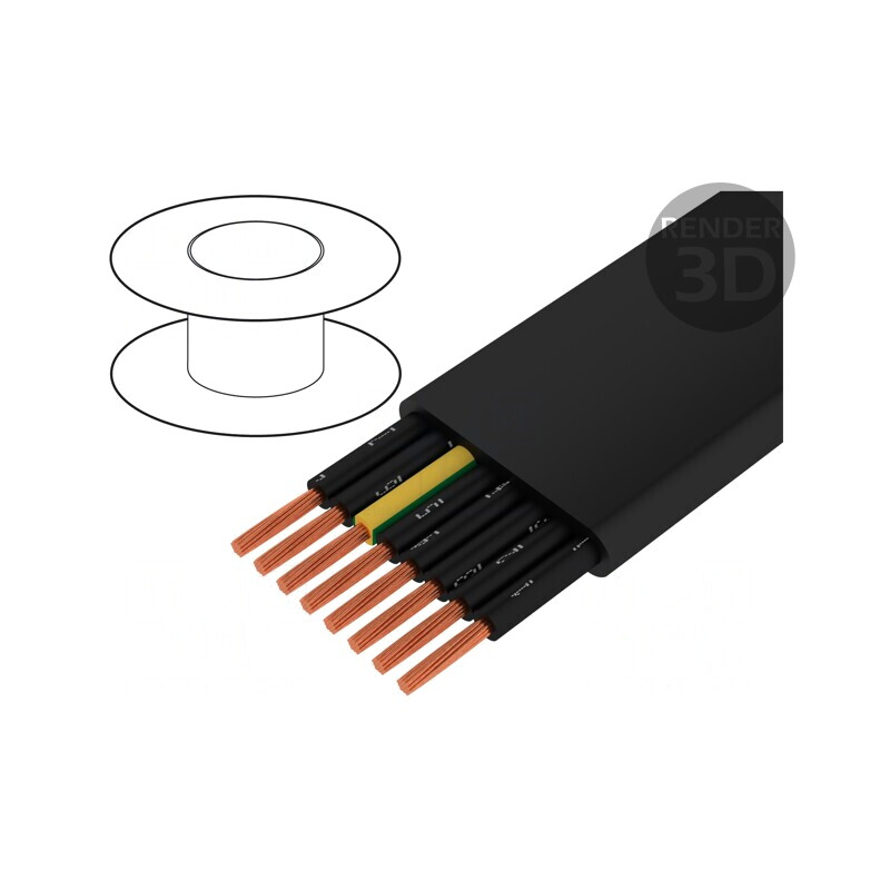 Cablu Electric Neecranat H05VVH6-F 8G1mm2 300V/500V Negru | Electronic-mag.ro | Componente Electronice