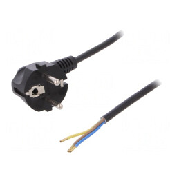 Cablu Electric PVC 3x0,75mm2 Negru 1m 16A 250V | Electronic-mag.ro | Componente Electronice
