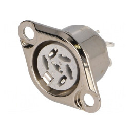 Soclu DIN 6 pini argintat 34V 2A pentru lipire | Electronic-mag.ro | Componente Electronice