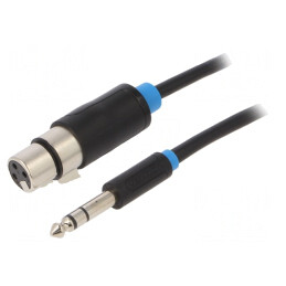 Cablu Audio Jack 6.3mm la XLR Feminin 1m Negru | Electronic-mag.ro | Componente Electronice