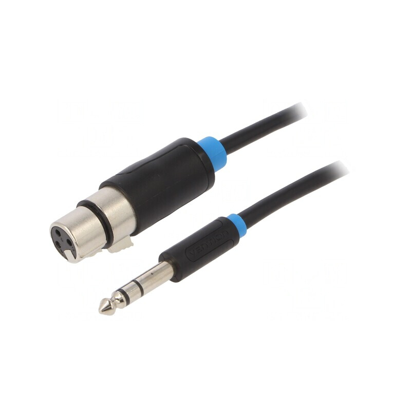 Cablu Audio Jack 6.3mm la XLR Feminin 1m Negru | Electronic-mag.ro | Componente Electronice