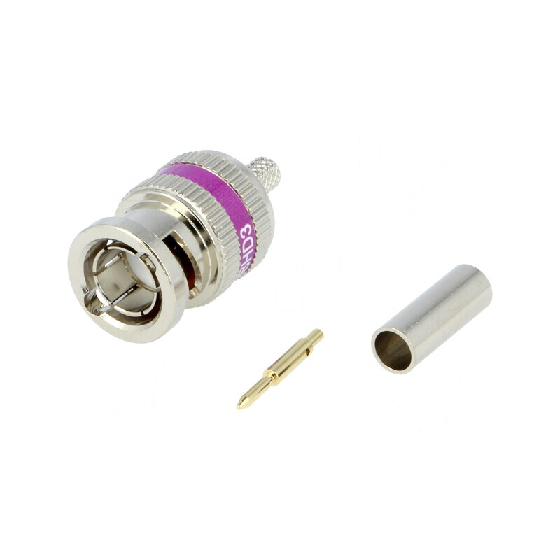 Mufă BNC tată 75Ω crimpată aurită pe cablu | Electronic-mag.ro | Componente Electronice