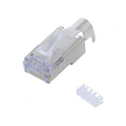 Mufă RJ45 Cat6 Ecranată cu Ghidaj | Electronic-mag.ro | Componente Electronice