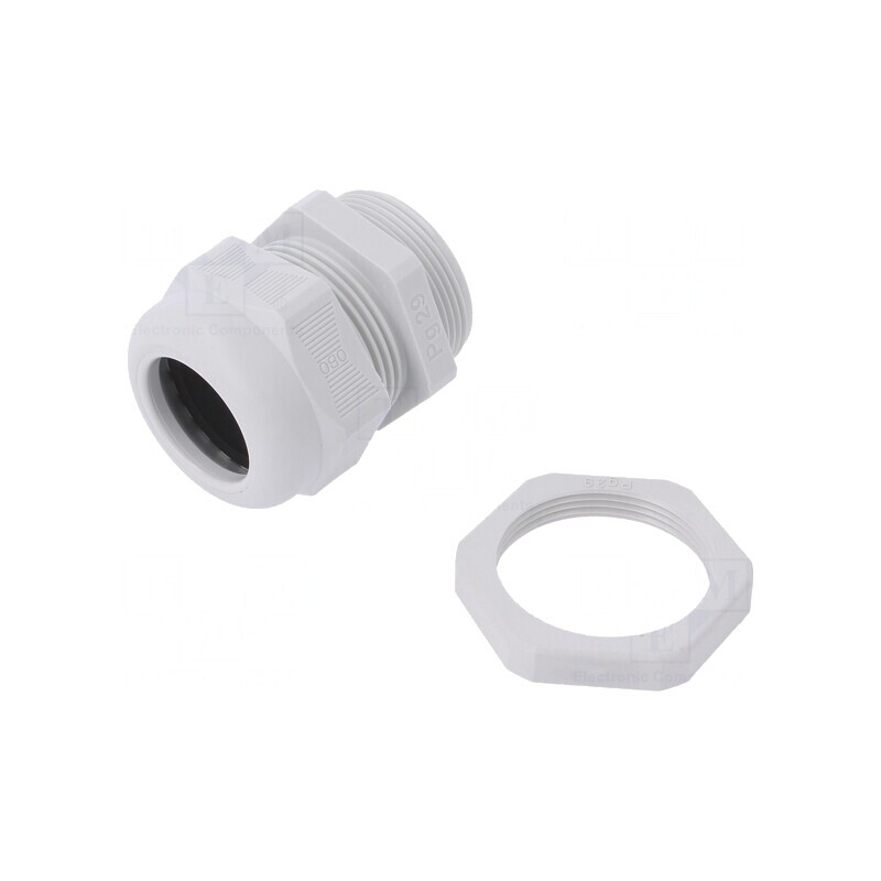 Garnitură etanşare PG29 IP68 poliamidă gri deschis | Electronic-mag.ro | Componente Electronice