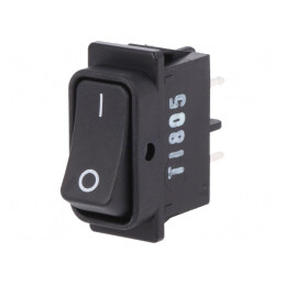 Rocker Switch DPST ON-OFF 16A 250V Black IP40