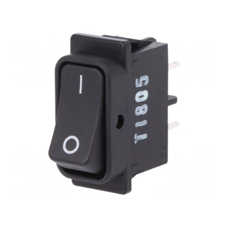 Rocker Switch DPST ON-OFF 16A 250V Black IP40 | Electronic-mag.ro | Componente Electronice