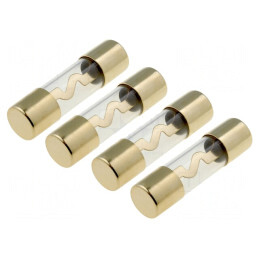 Set Siguranțe Sticlă 10A cu Conductor Auriu - 4 buc. | Electronic-mag.ro | Componente Electronice