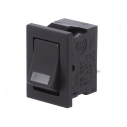 Întrerupător Rocker SPST ON-OFF cu LED Negru 3A/250V | Electronic-mag.ro | Componente Electronice