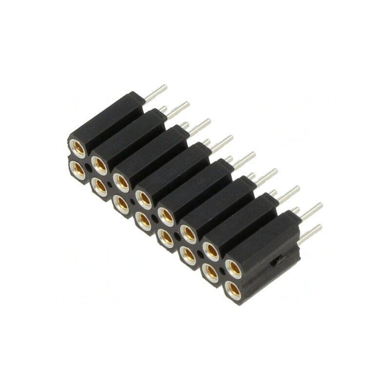Soclu pini mamă 16 pini 2,54mm THT 2x8 cositorit | Electronic-mag.ro | Componente Electronice