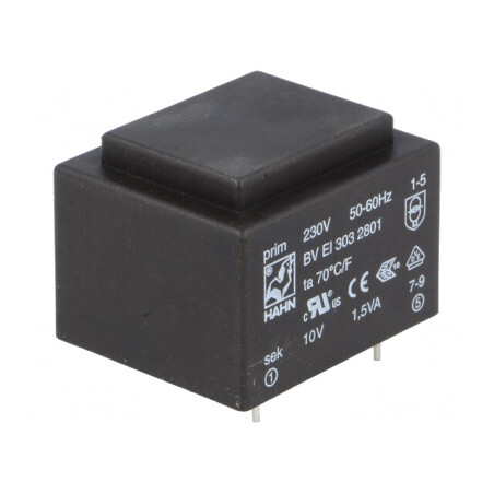 Transformator Încapsulat 10V 150mA PCB 230VAC 1.5VA | Electronic-mag.ro | Componente Electronice