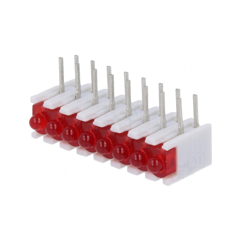 LED Roșu cu 8 Diode și Lentilă Difuză 20mA | Electronic-mag.ro | Componente Electronice