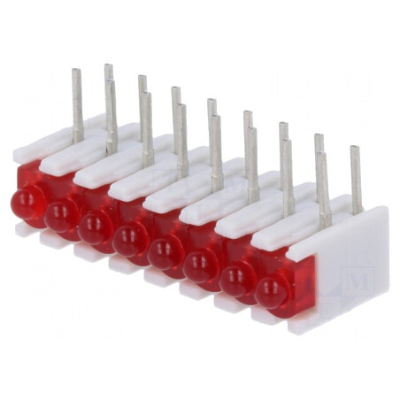 LED Roșu cu 8 Diode și Lentilă Difuză 20mA | Electronic-mag.ro | Componente Electronice